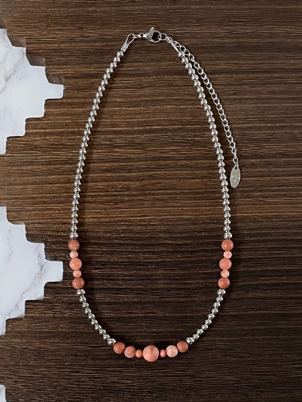 Handmade Sedona Sunset Western Pearl Necklace 16 inch